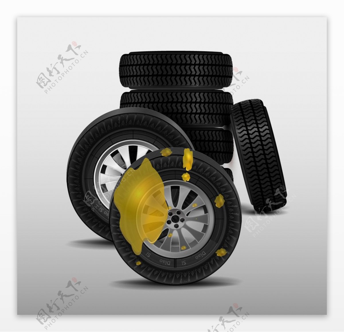 新旧轮胎备胎Ai矢量图素材图片