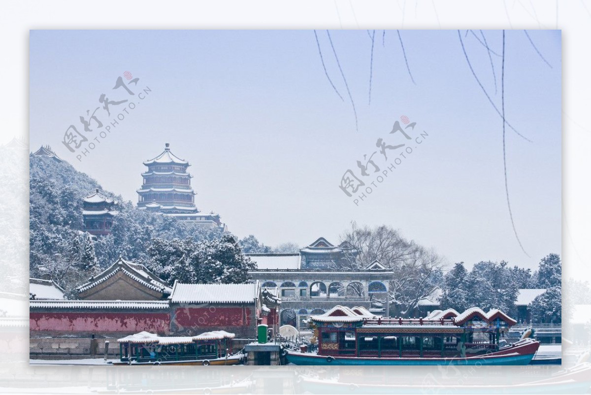 颐和园雪景图片