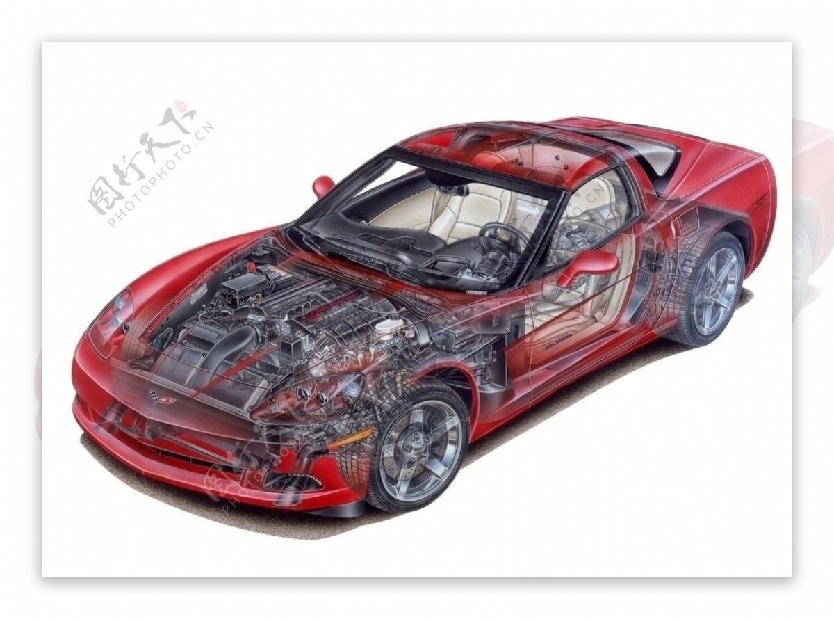 红色轿车模型图片