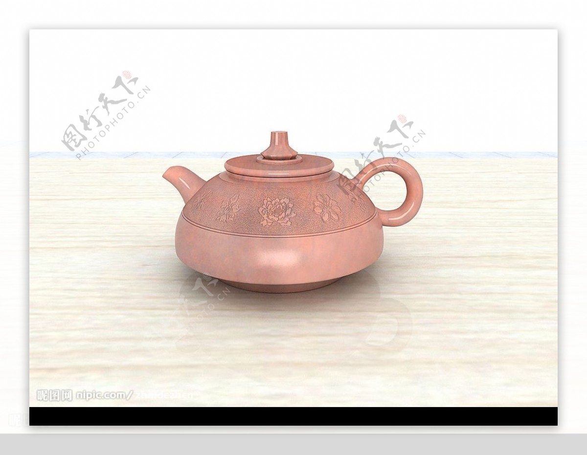 VR渲染的钦州坭兴陶茶壶图片