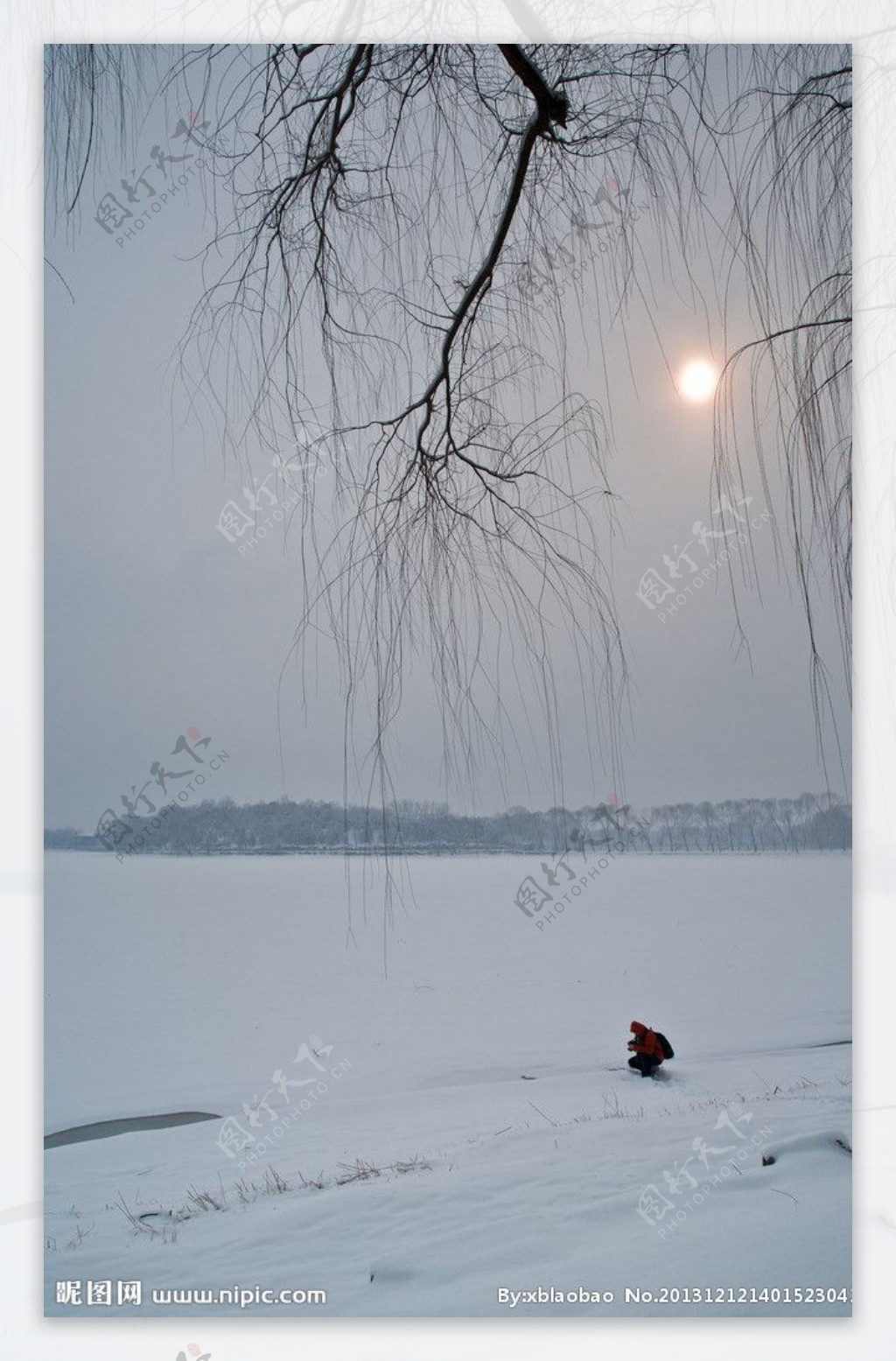 昆明湖雪景图片