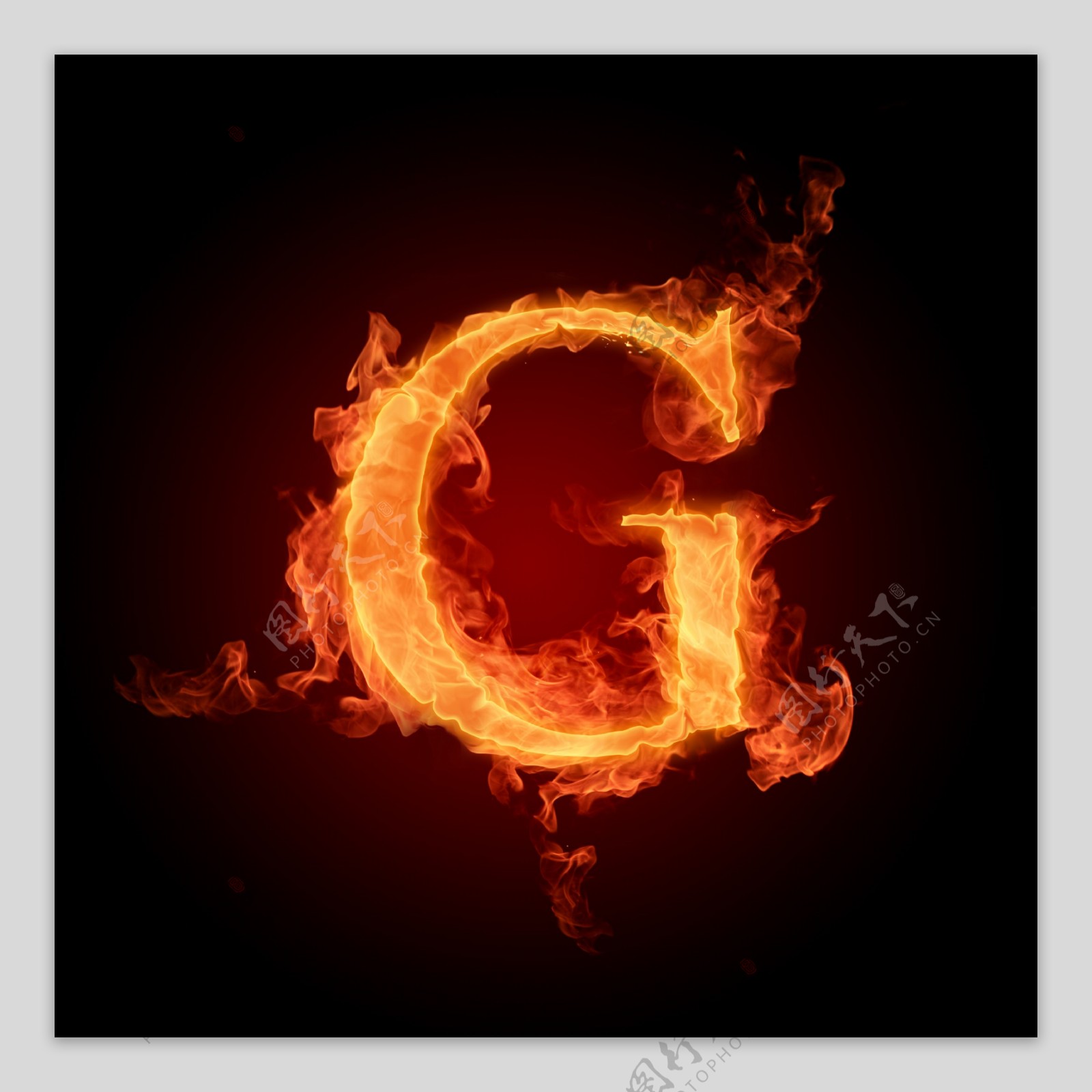 火焰字母G效果图片