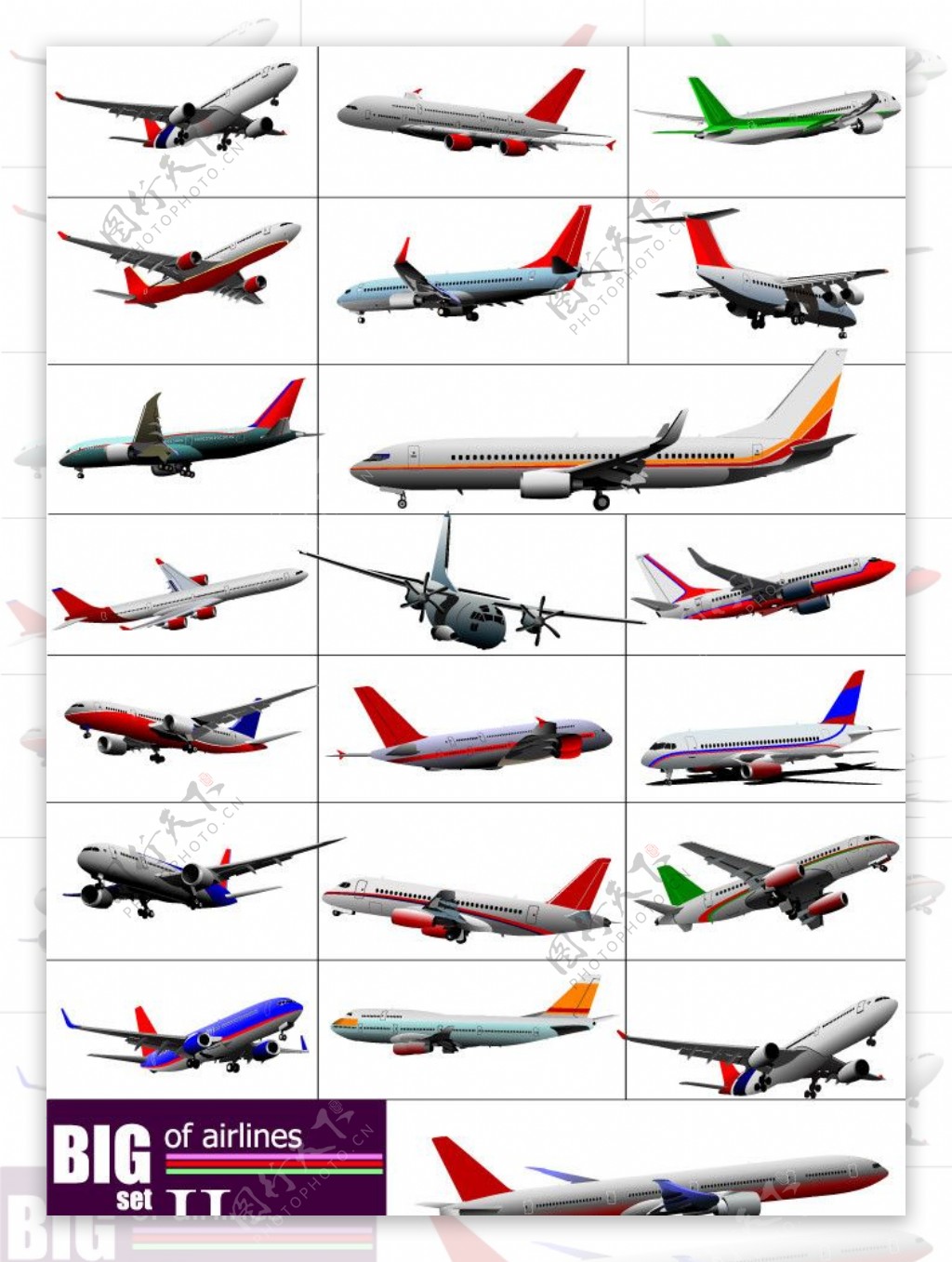 客机飞机矢量图片