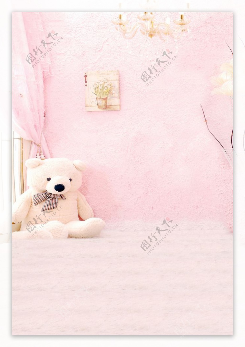 粉色可爱小熊背景图片