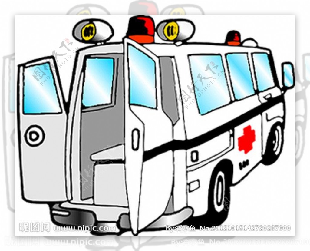 卡通救护车矢量车辆救护车图片