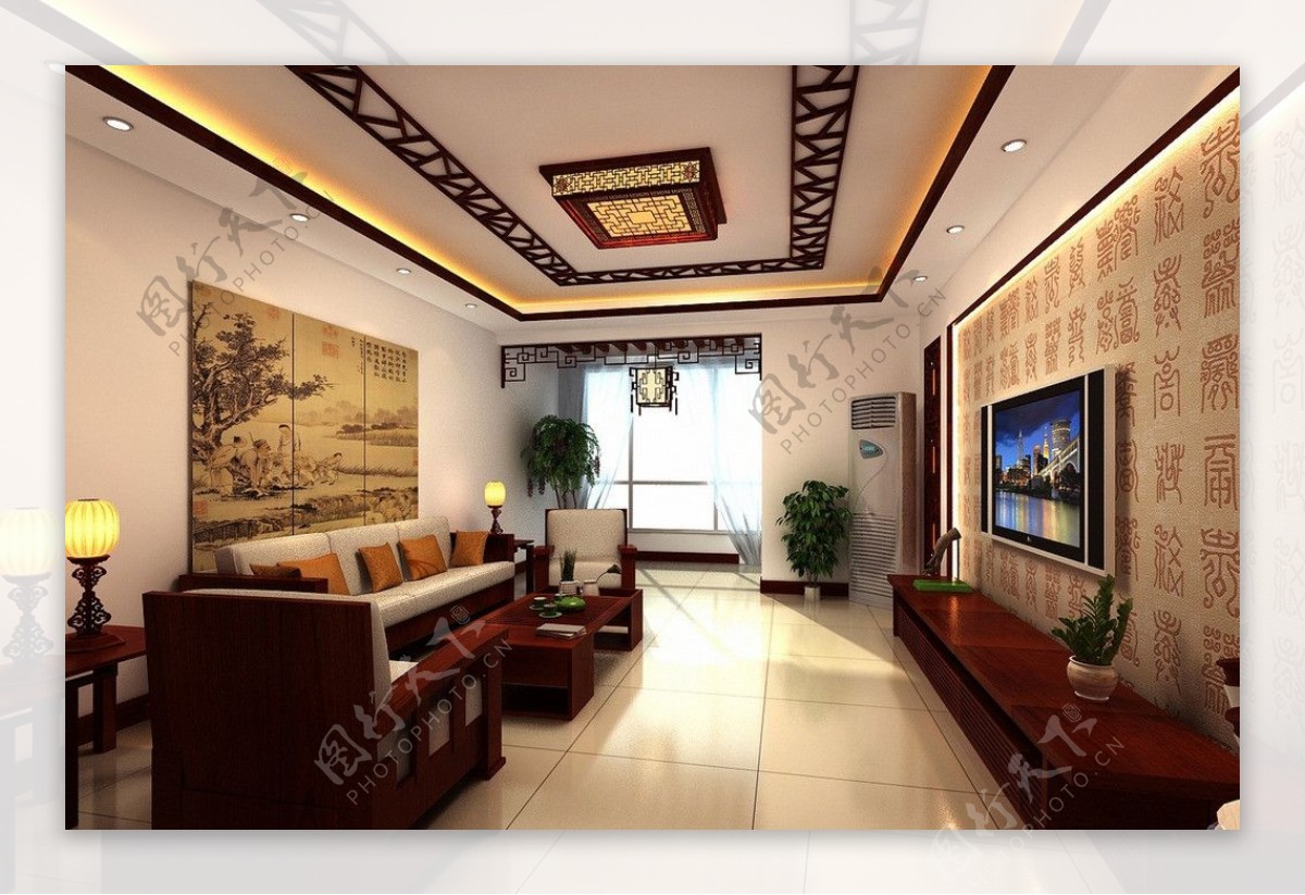 中式客厅装修效果图图片