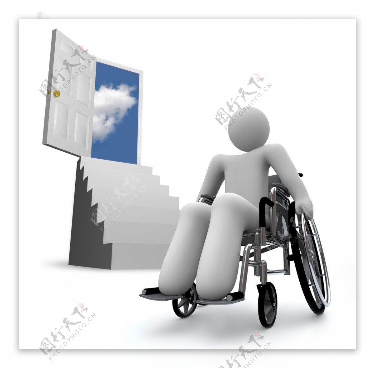 l轮椅残疾人3d小人图片