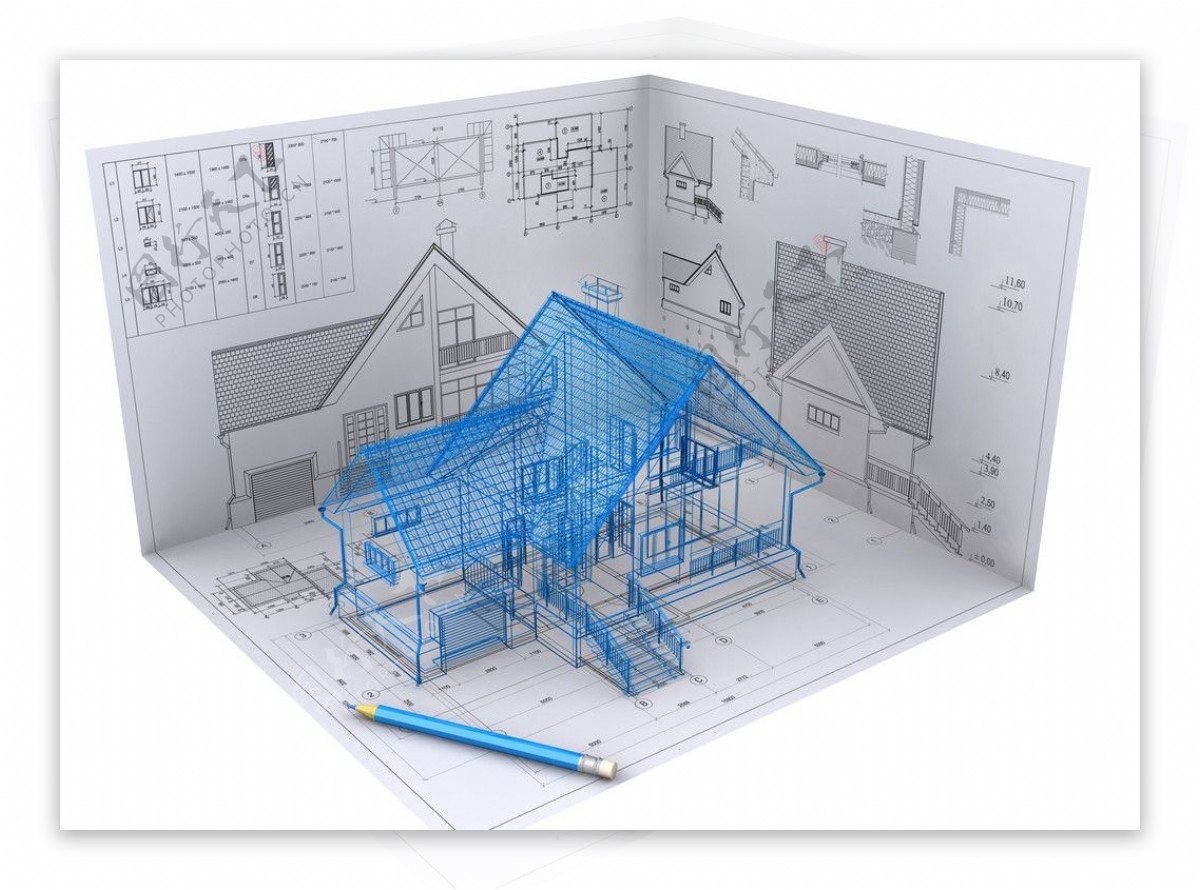 3d建筑别墅设计模型图纸图片