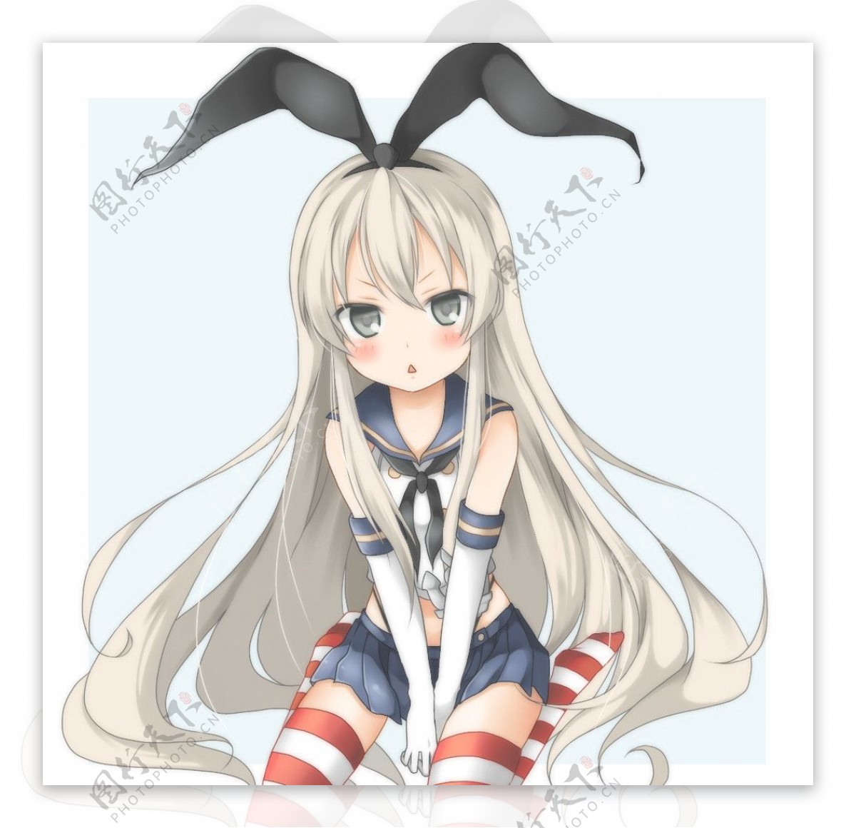 可爱的兔女郎抱着一颗心插画图片素材_ID:163411624-Veer图库