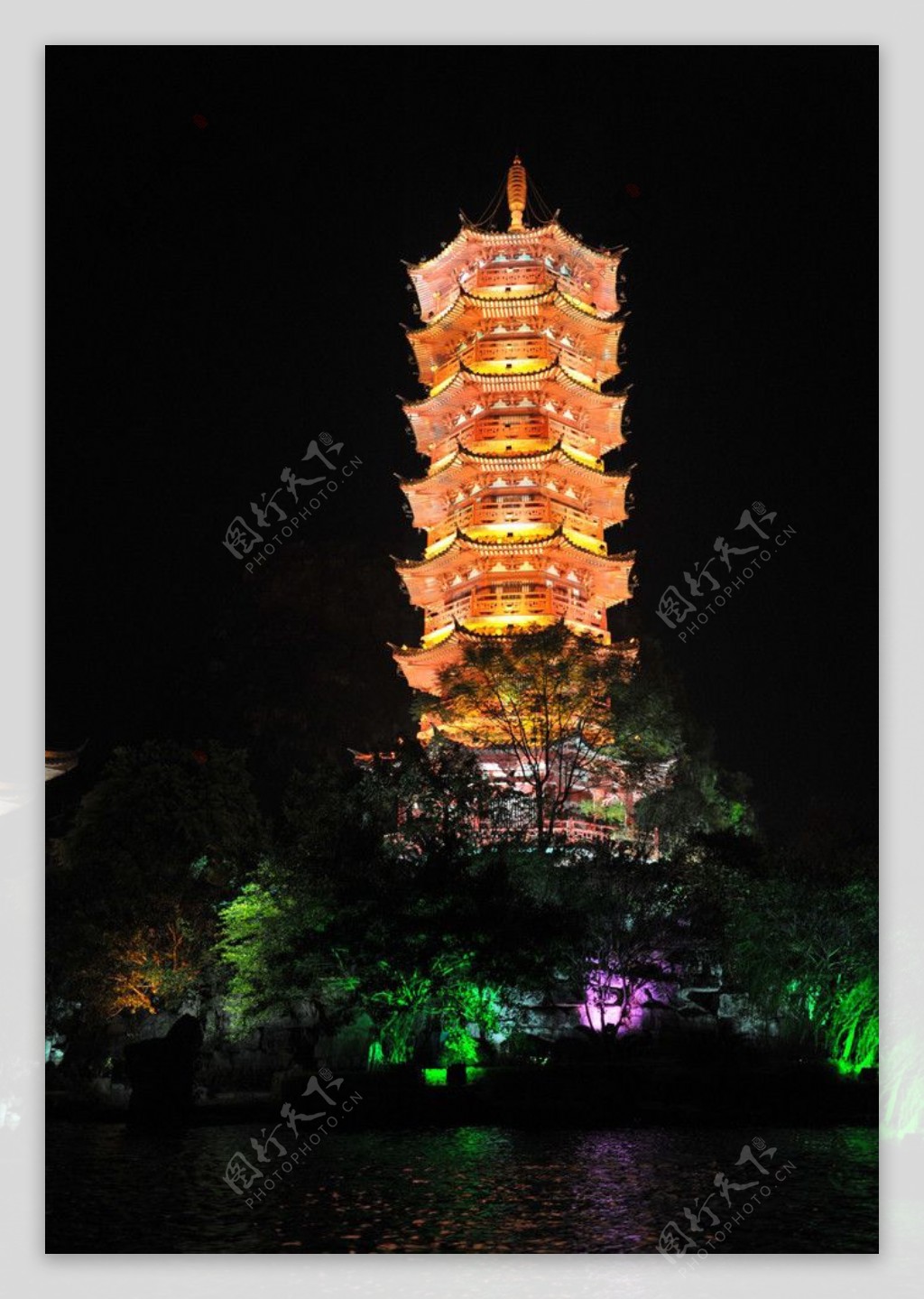 桂林两江四湖夜景图片