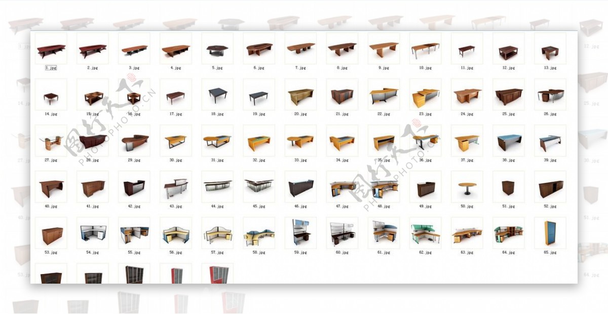 办公家具模型图片