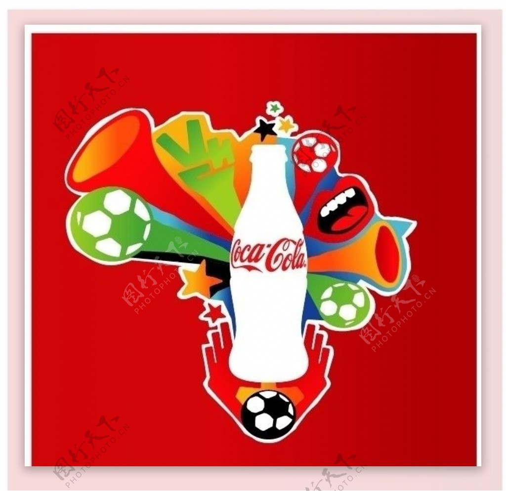 足球版可口可乐矢量图片