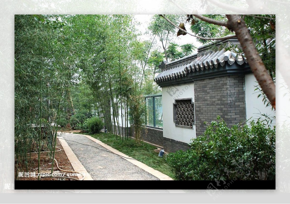 中式庭院小路图片