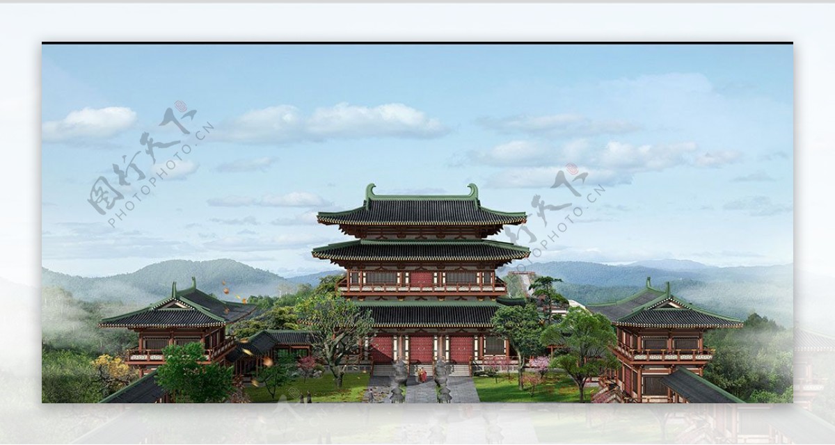 佛教道教寺庙设计图片