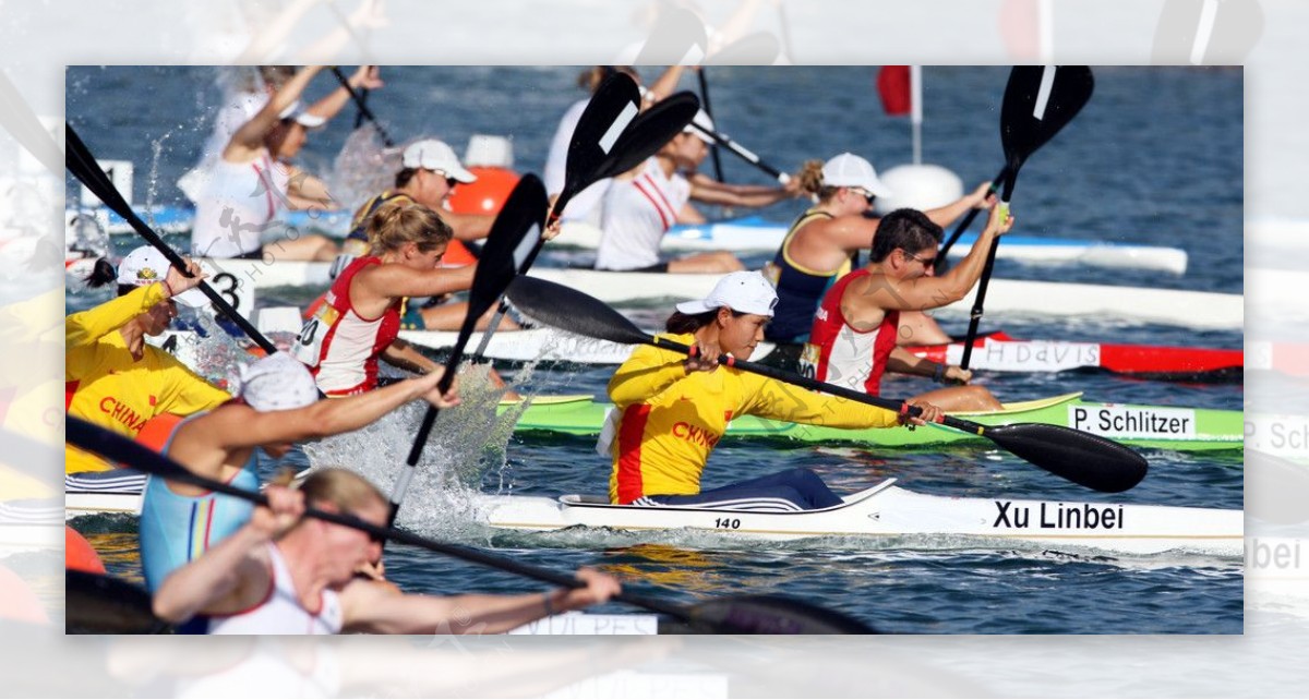 2008奥运会皮划艇静水双人混合皮艇比赛图片