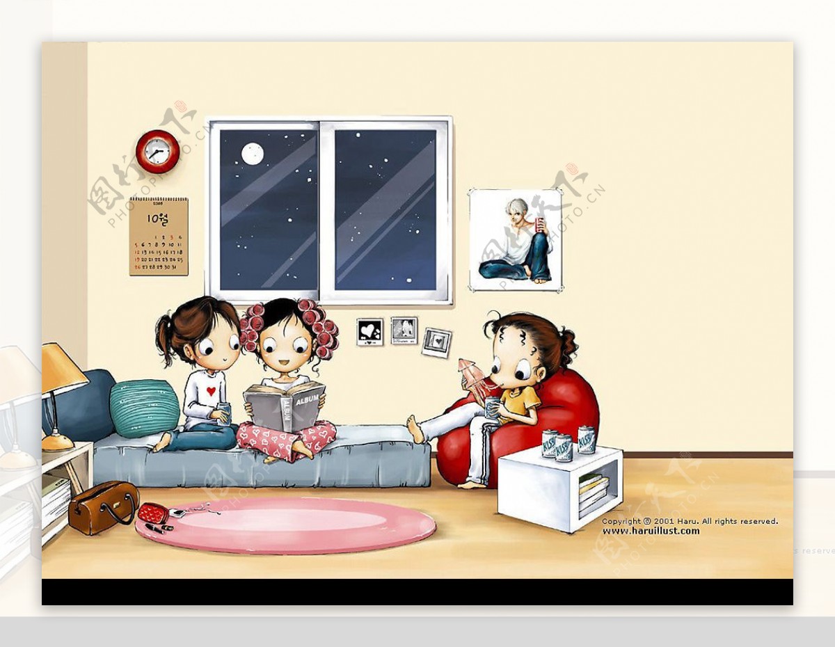 韩国HARU可爱插画图片