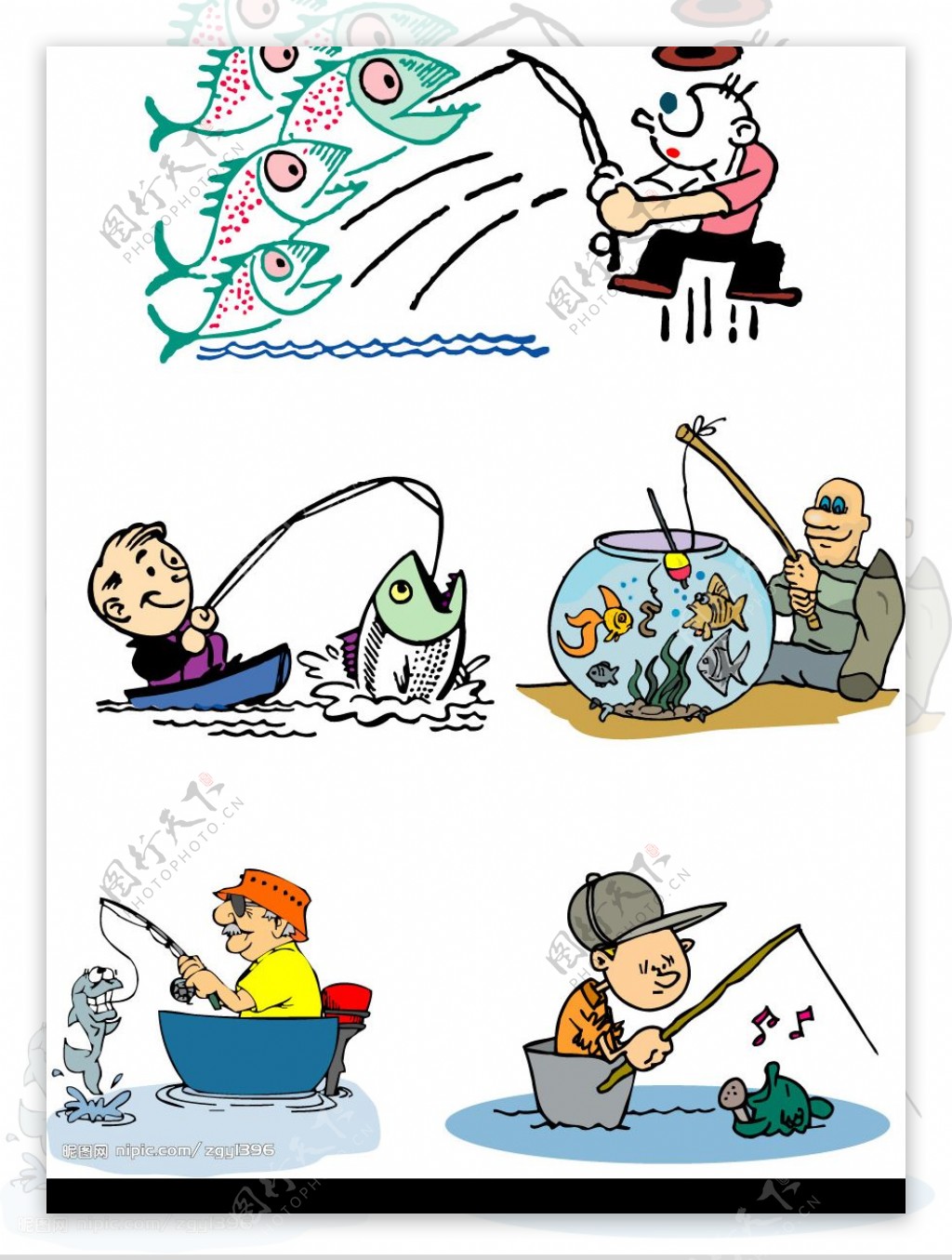 钓鱼和夏日休闲活动的概念插画图片素材_ID:412229288-Veer图库