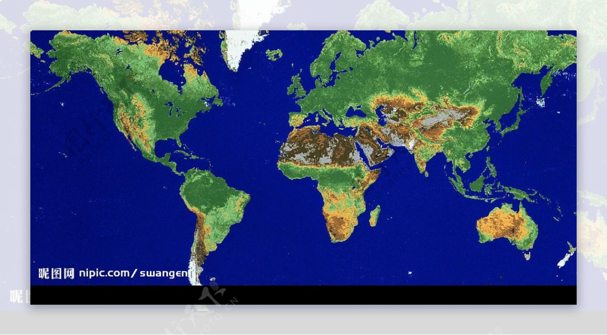 卫星照片世界地形图图片