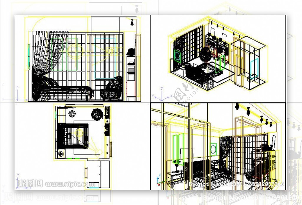 卧室CAD模型图片