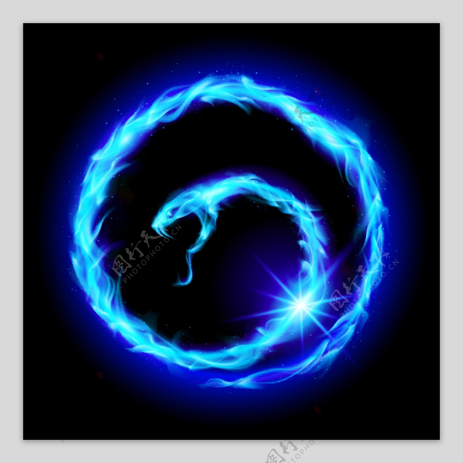盘旋的蓝色火焰蛇图片