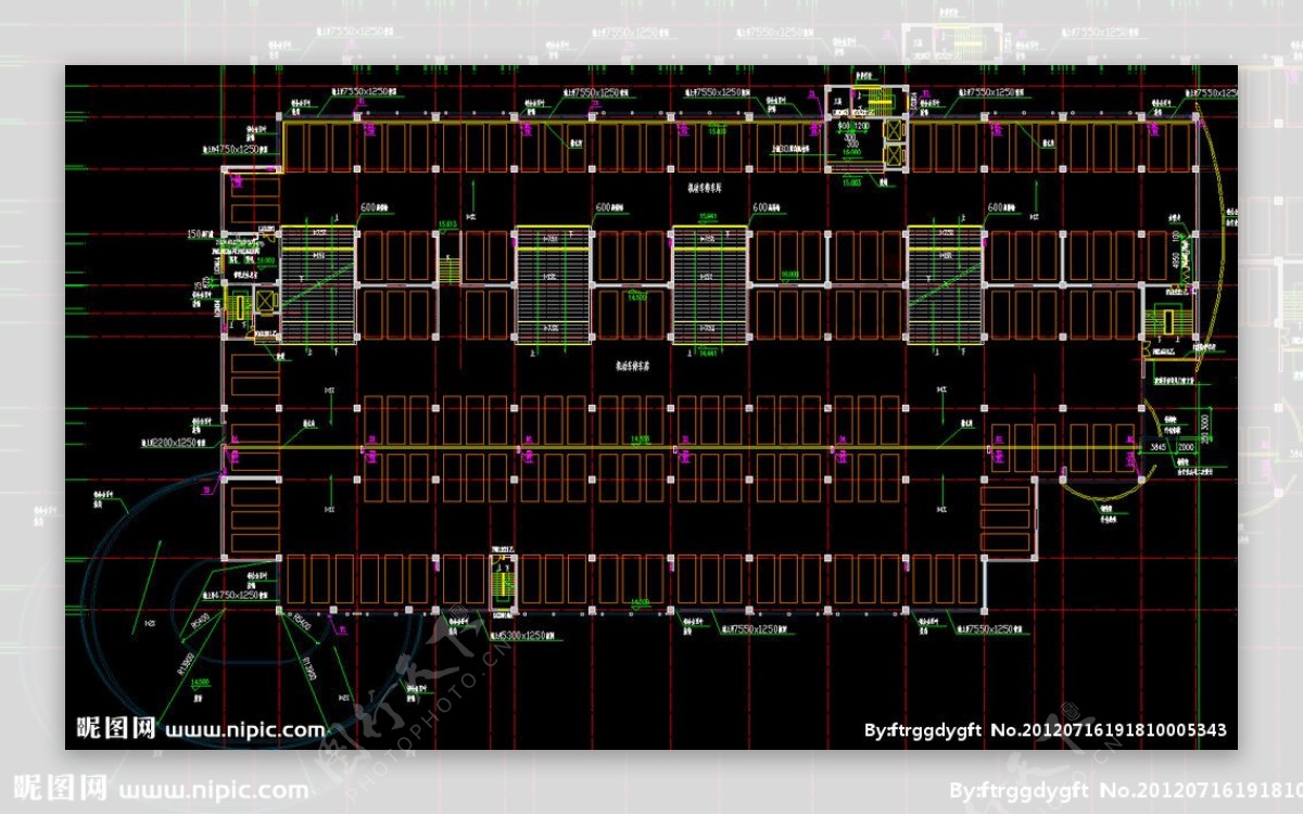 停车库六层平面图片