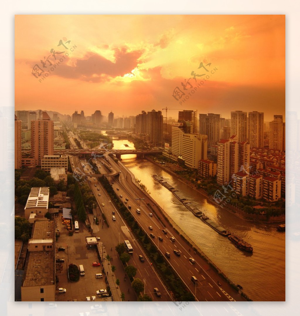 杭州运河风景摄影图片