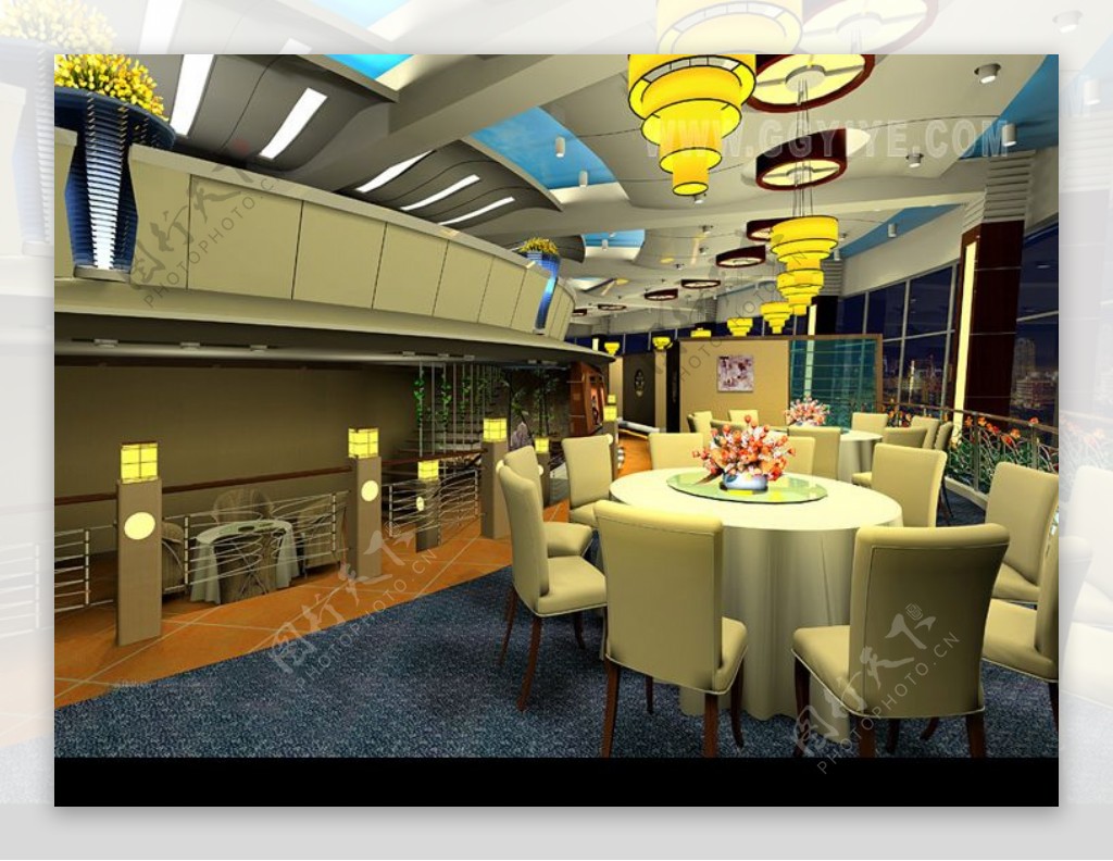 餐厅室内模型3d大堂图片