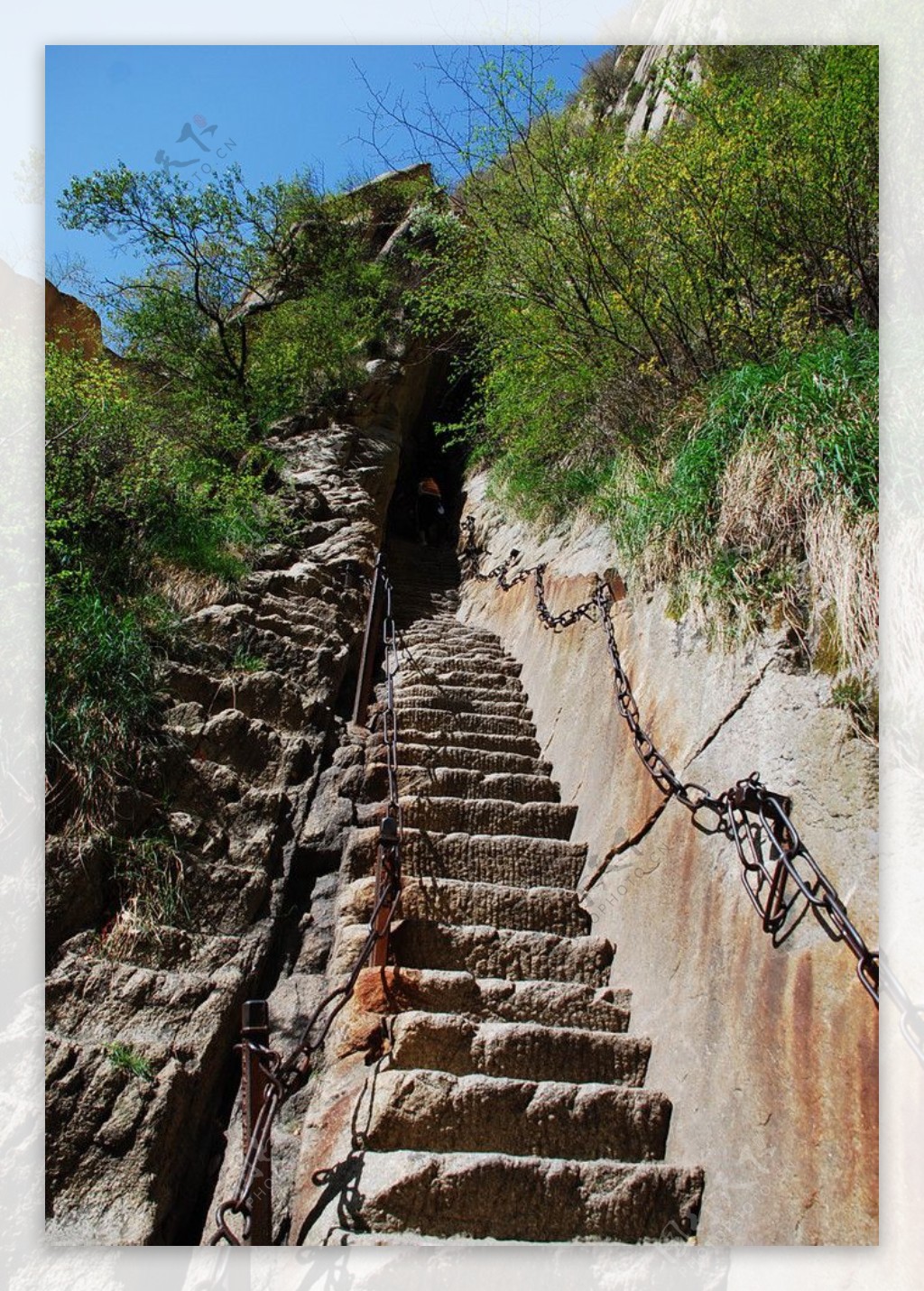 西岳华山无尽的台阶图片