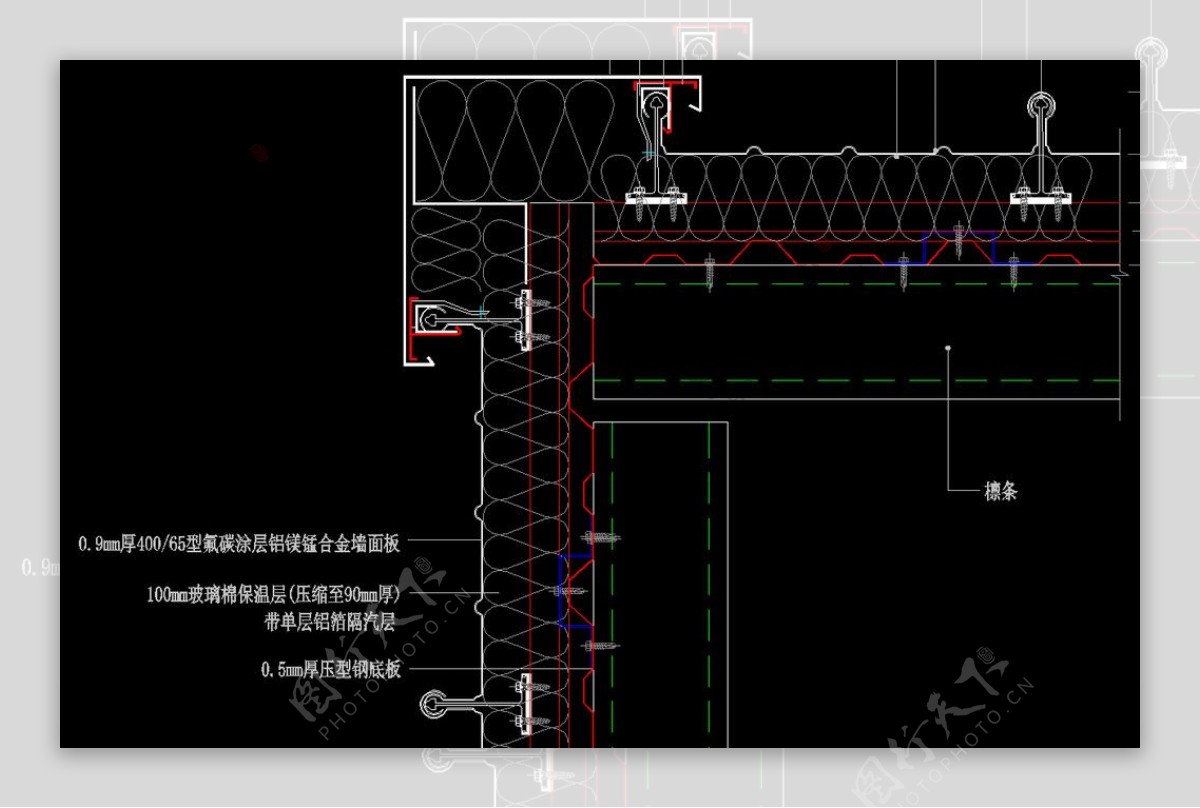 奥运摔跤馆外墙转角大样图片