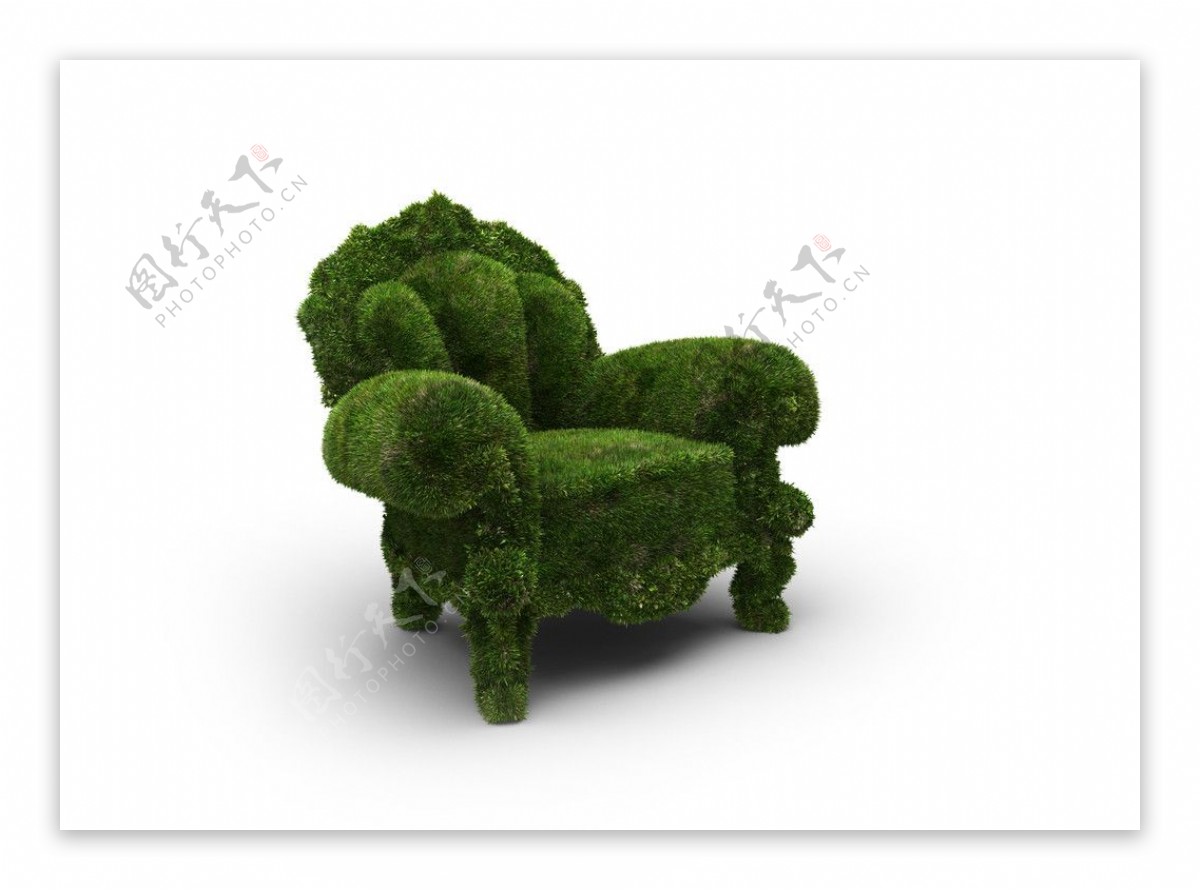 小草组成的椅子图片