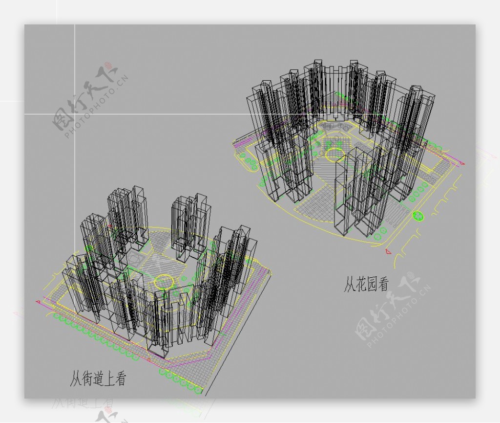 住宅楼3D立体图图片