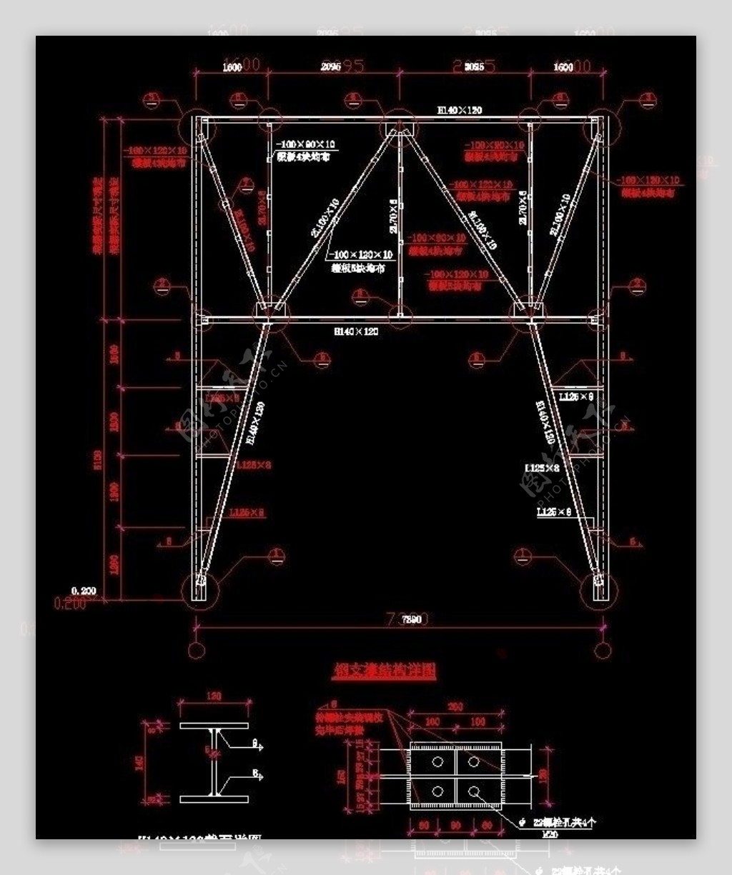 60钢支撑结构详图图片