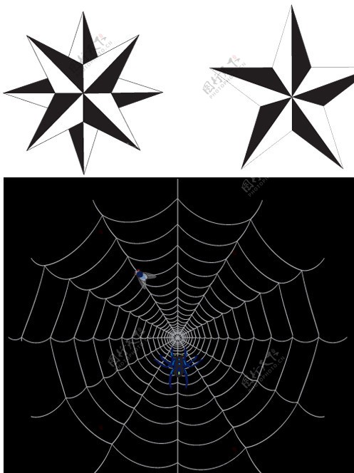 星形标志矢量图蜘蛛网图片