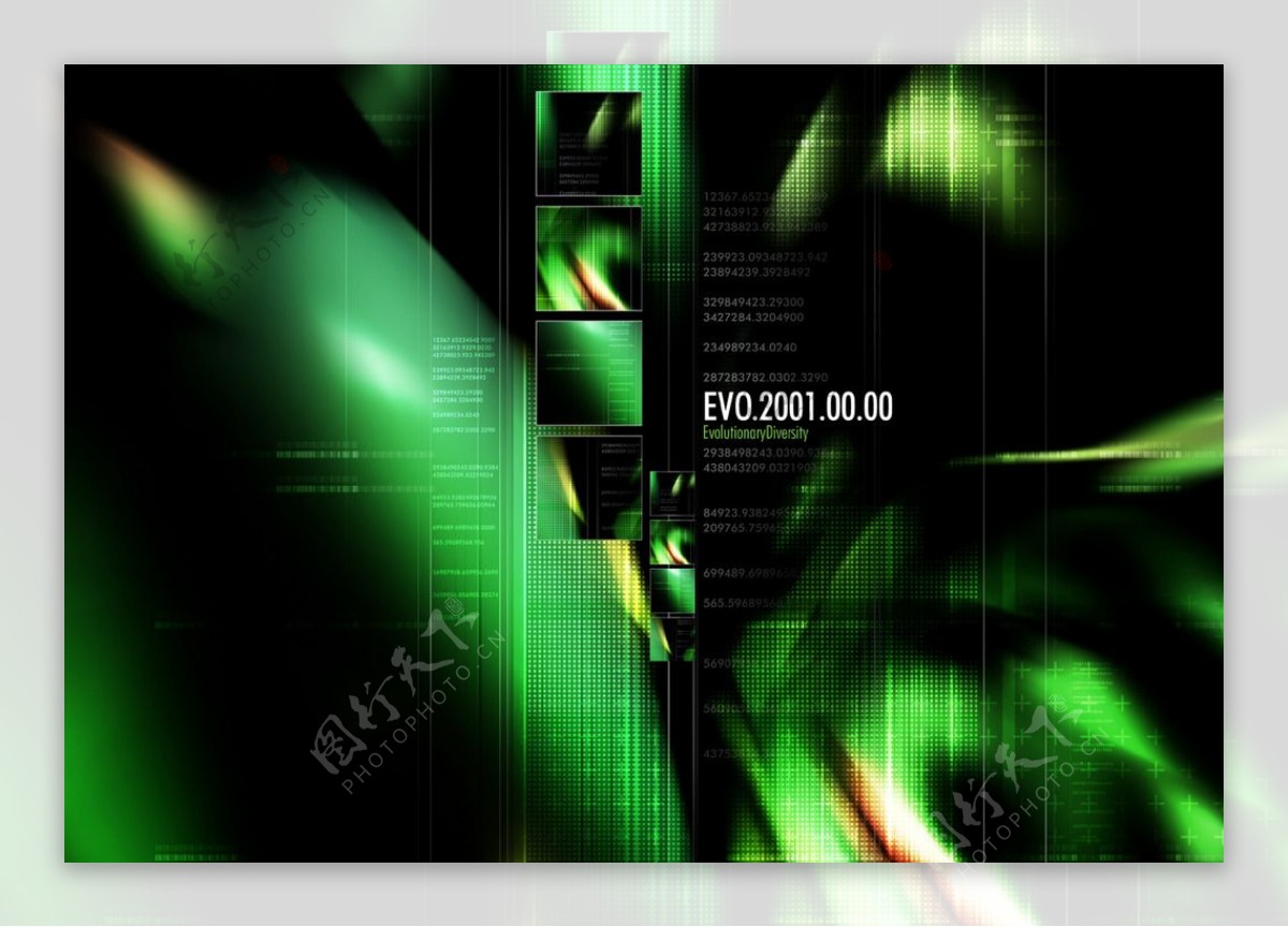 绿色数码抽象梦幻科技空间背景图片