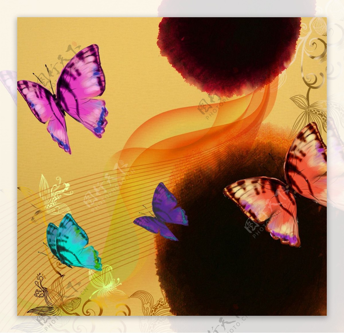 童话蝴蝶背景图片
