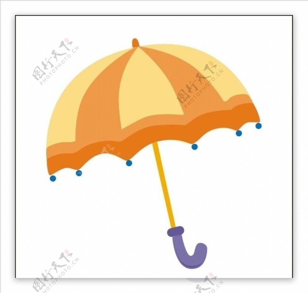 卡通橙色伞图片