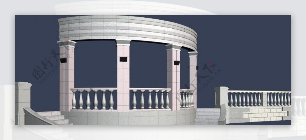 模型建筑MAX景观柱廊图片