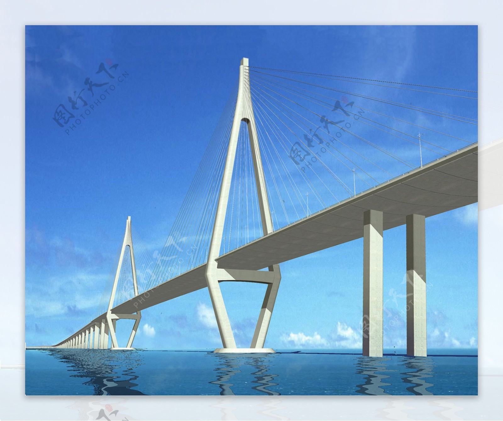 杭州湾垮海大桥北航道钻石型双塔图片