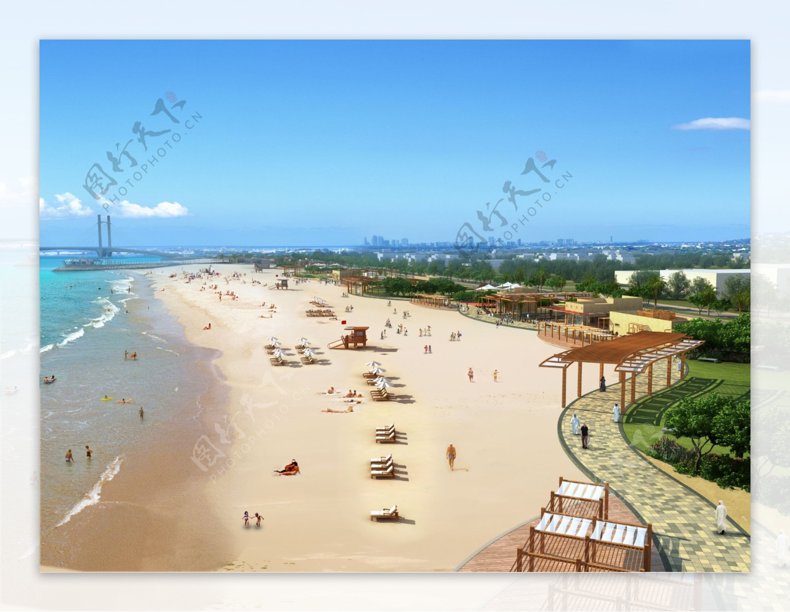 海滩休闲景观设计图片