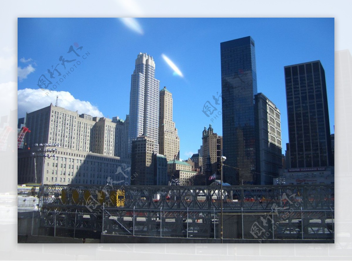纽约贴近曼哈顿高楼群图片