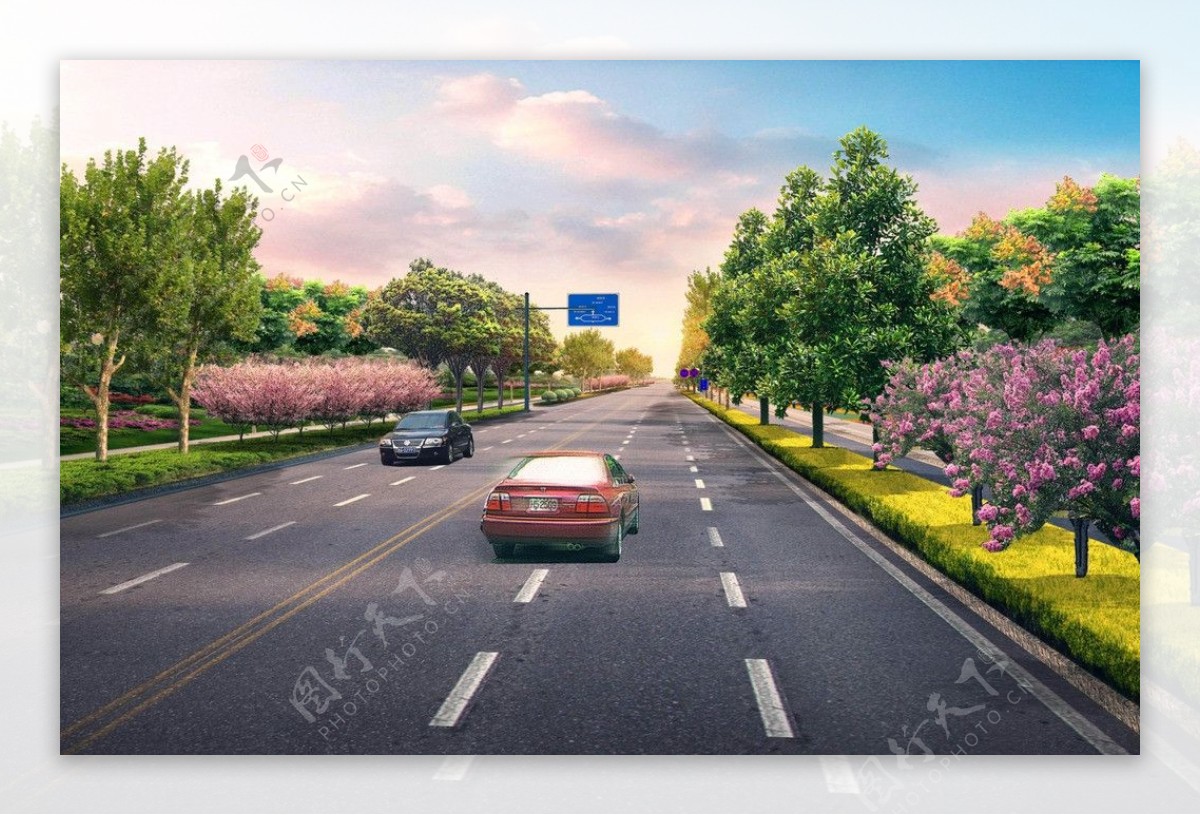 绿化道路图片