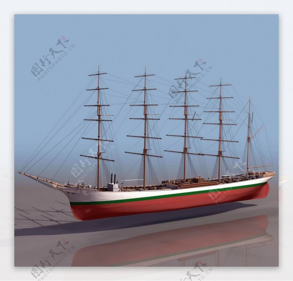 古代帆船3d三维图纸图片