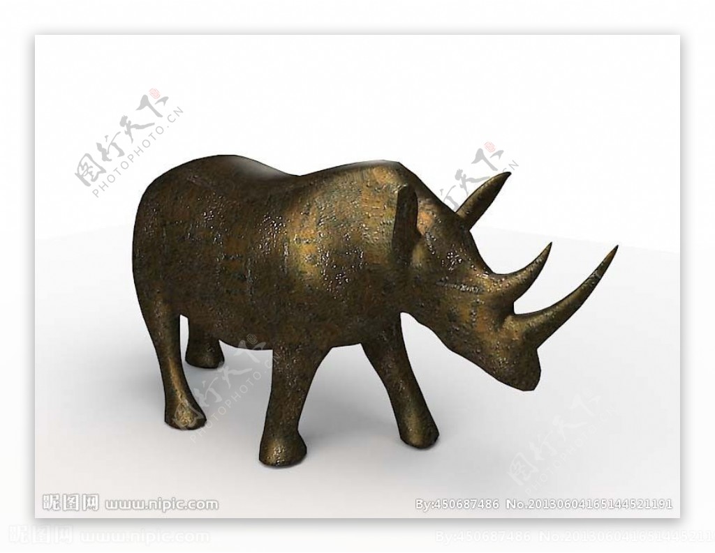 犀牛铜质雕塑图片