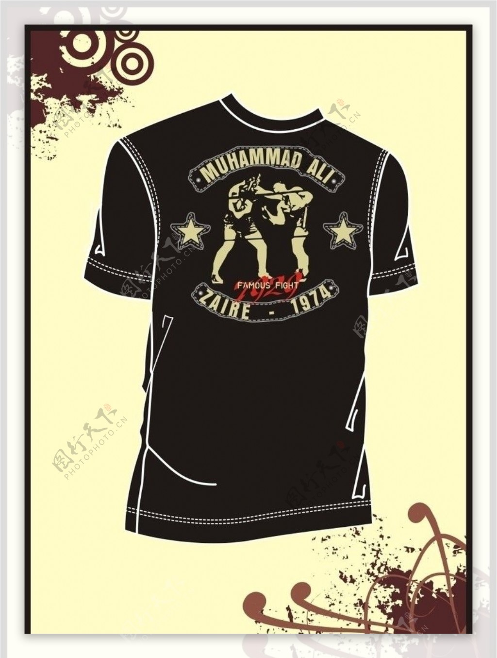 男装Tshirt印花设计拳击运动比赛图片