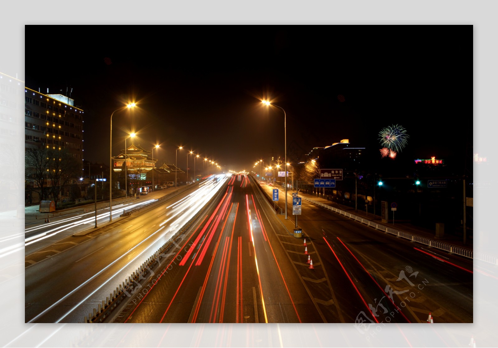 北京城市公路夜景图片