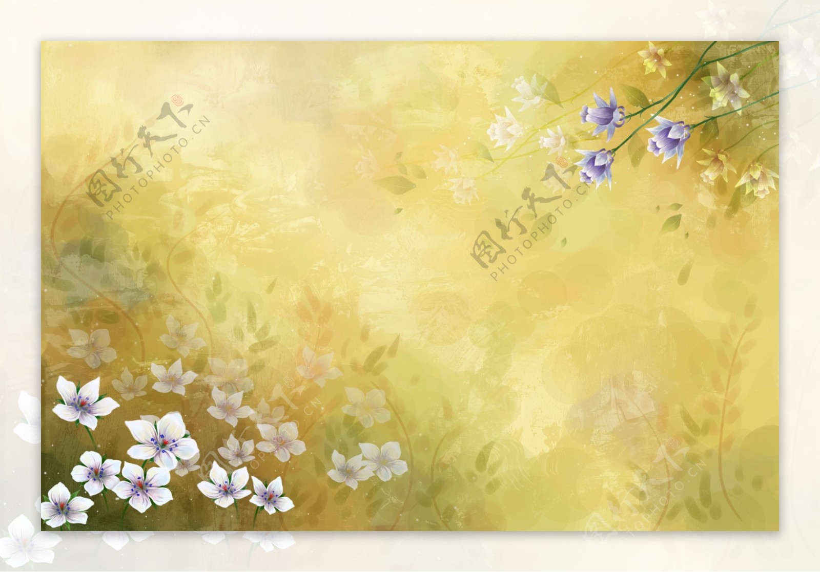 唯美梦幻花卉花朵PSD分层素材图片