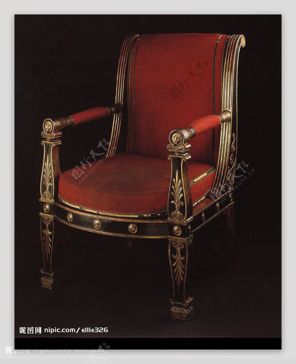 豪华古典奢华椅子红色金色图片