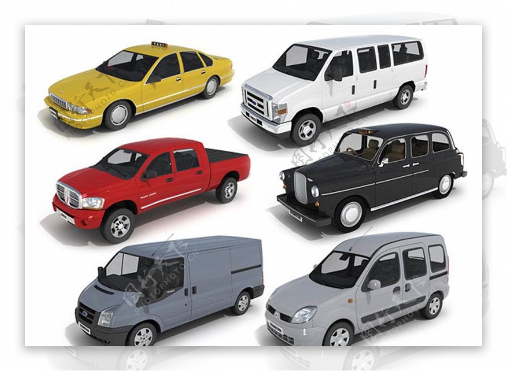6款汽车3D模型图片