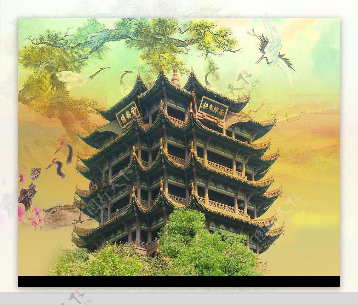 黄鹤楼酒店装饰用背景图图片