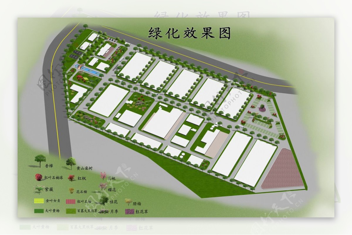 园林绿化效果图图片